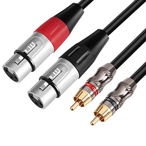 Devinal XLR/RCA Stereo Cable - Dual XLR Female to Dual RCA Phono Audio HiFi Adapter, 6.6FT - Image 1