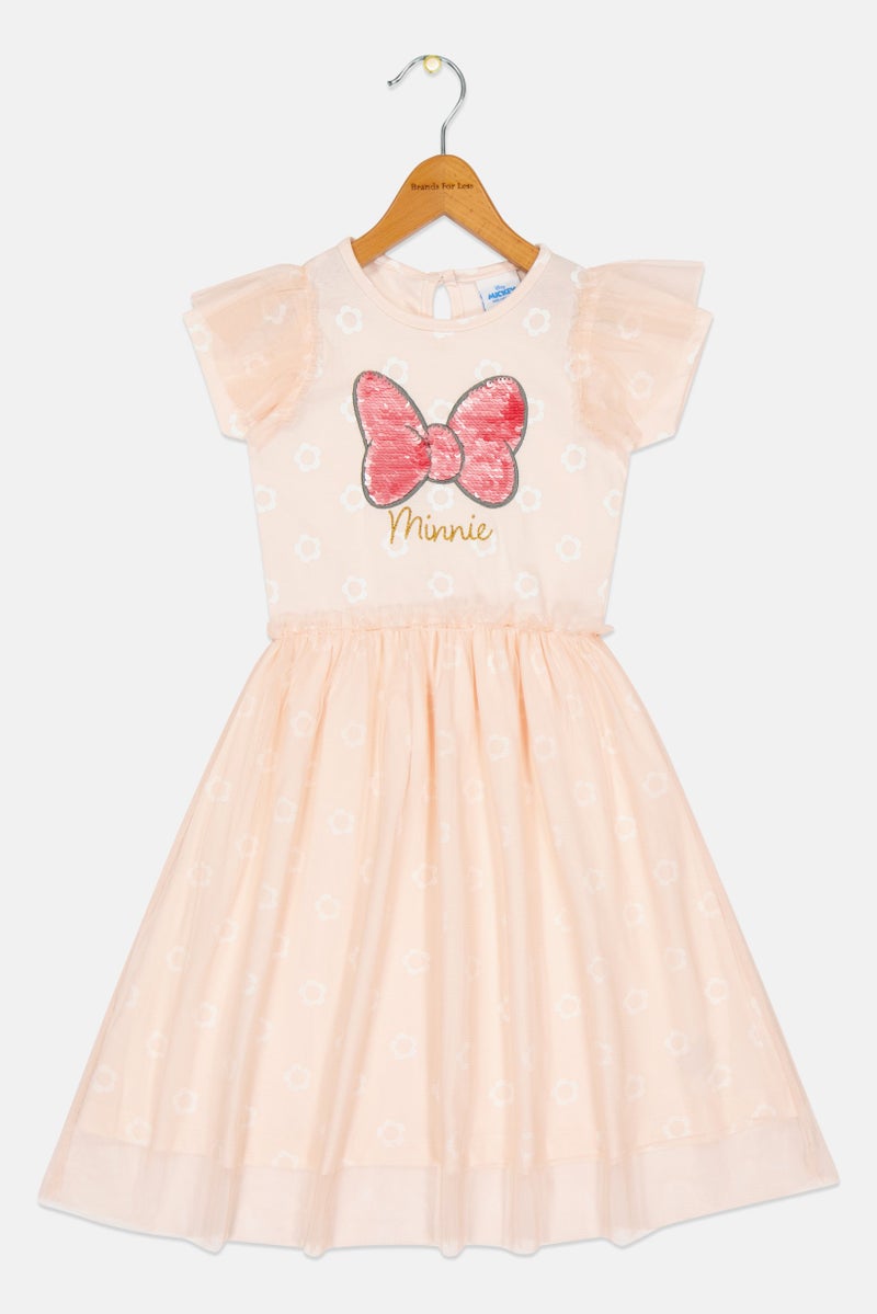 Disney Toddlers Girl Short Sleeve Mickey And Friends Dress, Light Pink - Image 2