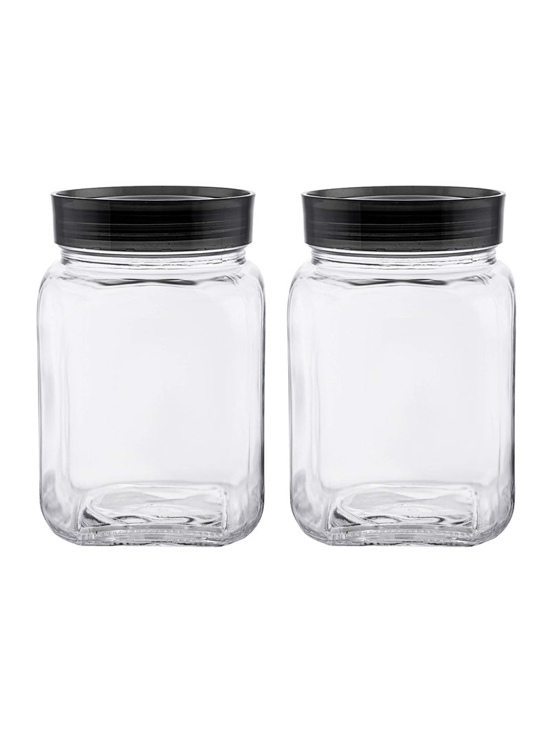 Goodhomes HMFG565-1200-2 Glass Storage Jar - 1200L, Set of 2Pcs, Transparent - Image 4