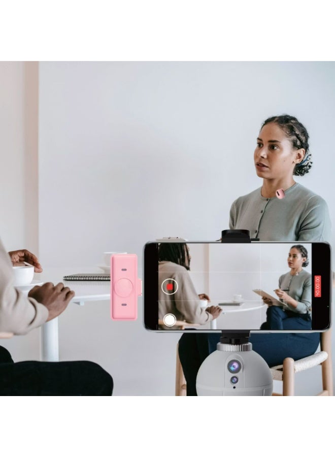 GREEN LION GLM Wireless Microphone Lite with Environmental Noise Cancellation, ×2 Microphones, One Receiver, Up to 7 Hours Working Duration, 360° Pick Up, Compact & Portable, Up to 20m Transmission Distance, USB-C Interface, 4 Times Charging Case Time - Pink - Image 2