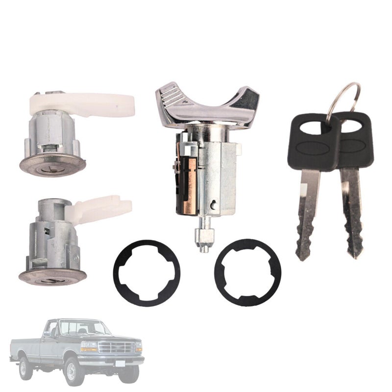 Getfarway Door Lock Cylinders Ignition Switch W2 Keys Compatible with Ford Aerostar 1994 F150250350 Pickup 19921995 E150250350 Van 19921995 Crown Victoria 19901991Ranger 1995 and More