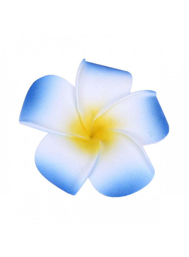 Pursuestar Pursuestar 100Pcs Blue Foam Hawaiian Frangipani Artificial Plumeria Flower Petals Cap Hair Hat Wreath Floral DIY Home Wedding Decoration 5cm  - Image 1