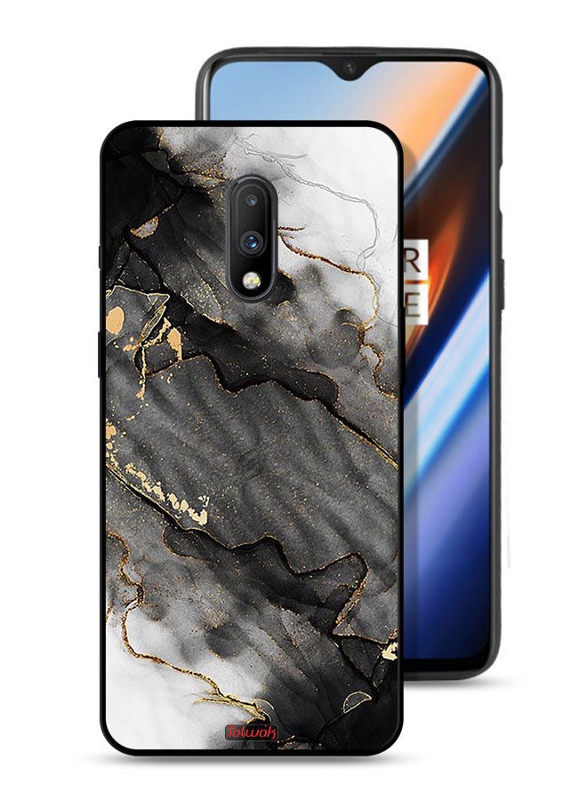 Tolwak OnePlus 7 Protective Case Cover Glitter Marble - Image 1