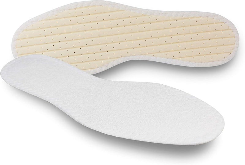 Pedag Summer Terry Cotton Insoles - Handmade in Germany, Sweat Absorbing & Odor Controlling, Ideal for Sockless Wear, Washable, US Women 10/ Men 7/ EU 40, White - Image 1