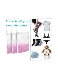 NIBEMINENT 3 Pcs Delicates Laundry Bags Fine Mesh Wash Bag Travel Storage Organize Clothing Washing for Lingerie Underwear Bra Silk Socks with Hanging Loop  - Image 2
