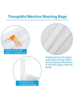 NIBEMINENT 3 Pcs Delicates Laundry Bags Fine Mesh Wash Bag Travel Storage Organize Clothing Washing for Lingerie Underwear Bra Silk Socks with Hanging Loop  - Image 4