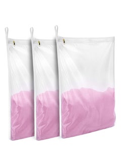 NIBEMINENT 3 Pcs Delicates Laundry Bags Fine Mesh Wash Bag Travel Storage Organize Clothing Washing for Lingerie Underwear Bra Silk Socks with Hanging Loop  - Image 1