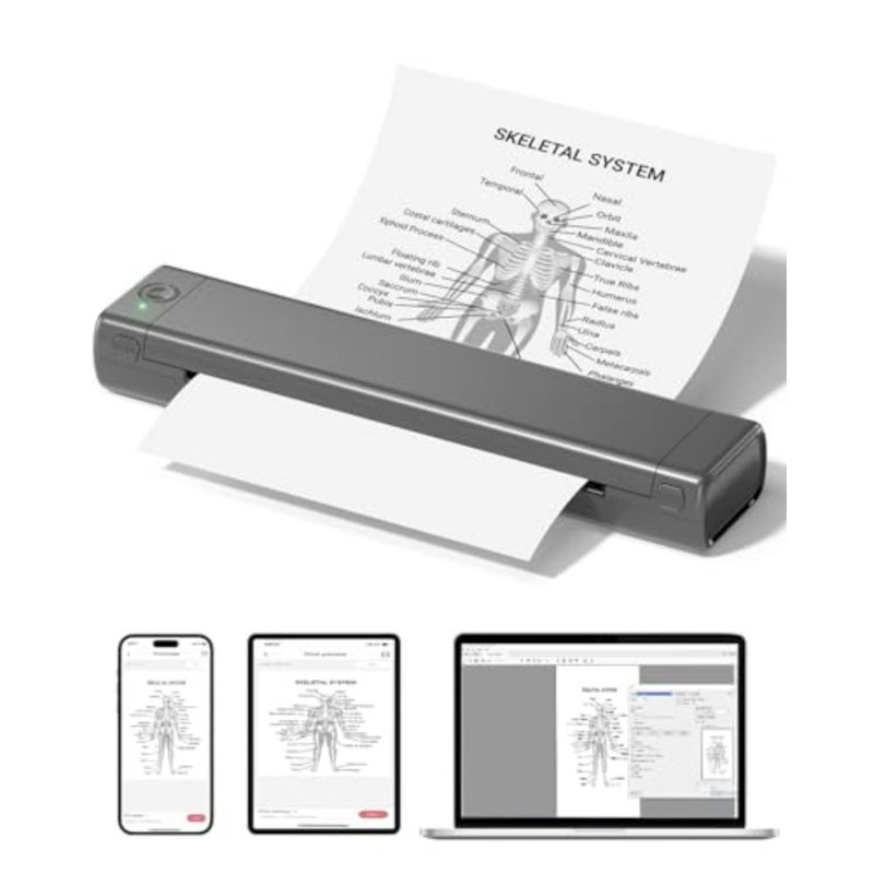 M08F A4 Portable Thermal Printer, Supports 8.26"x11.69" A4 Thermal Paper, Wireless Mobile Travel Printers for Car and Office, Bluetooth Printer Compatible with Phone and Laptop - Image 4