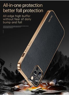 Case for Apple iPhone 14 Pro 6.1 inch Slim Luxury Business Style Retro Classic PU Electroplate Shiny Gold Frame Soft Hybrid Bumper Shockproof Cover Protective Cover Black - pzsku/ZA9CD91D03C5014540430Z/45/_/1671780606/ee4d7981-5e32-4812-93d2-a49a9704b4c5