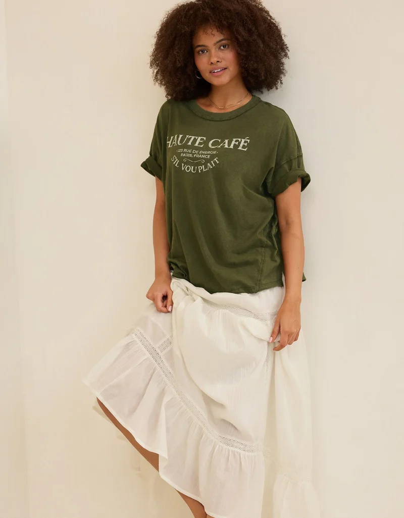 Aerie  Aerie Oversized Crew Boyfriend T-Shirt for Women | Best Price UAE