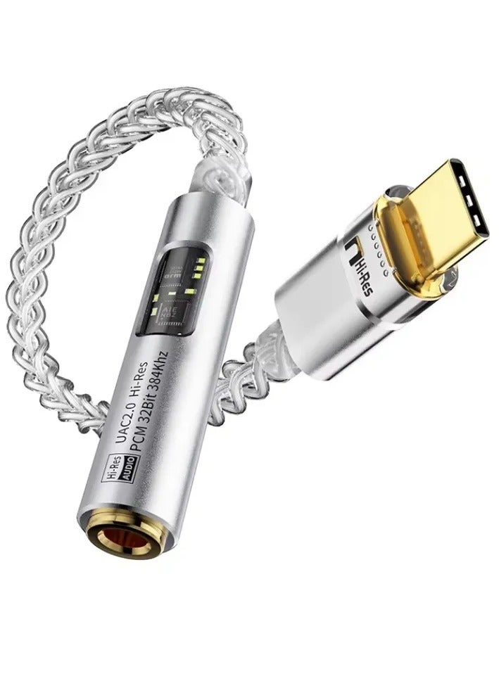 عام BA23 Digital to Analog Converter Adapter Type-C to 3.5mm AUX Jack for Digital Audio Decoder Portable Headphone Amplifier - Image 5