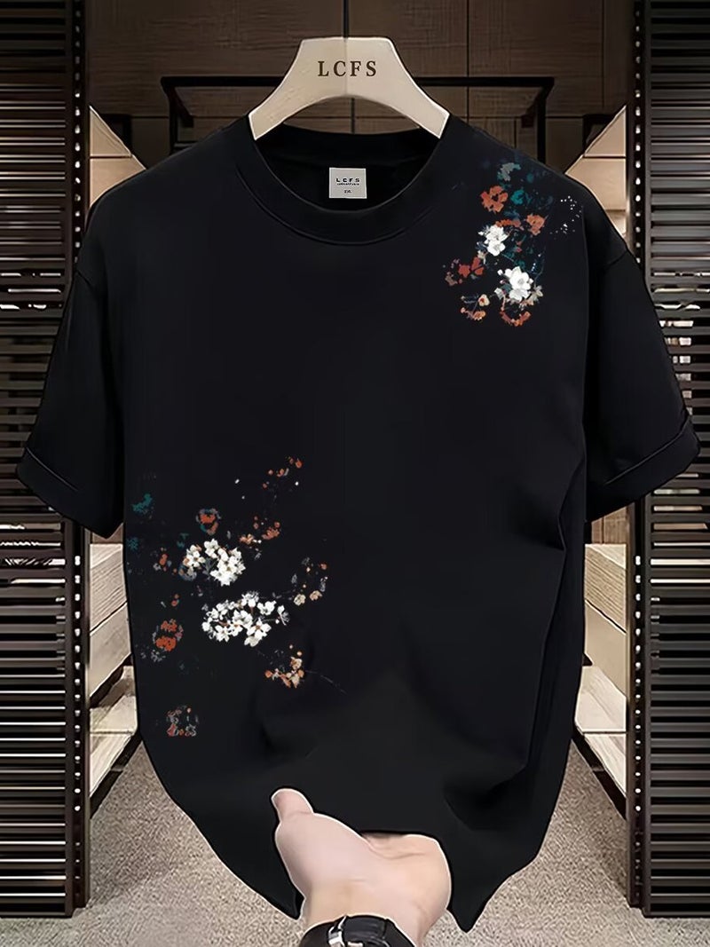 Teenager Heavy Short-Sleeved T-Shirt National Style New Fashion Breathable Casual All-Match Round Neck Design Loose Short-Sleeved Daily - Image 4