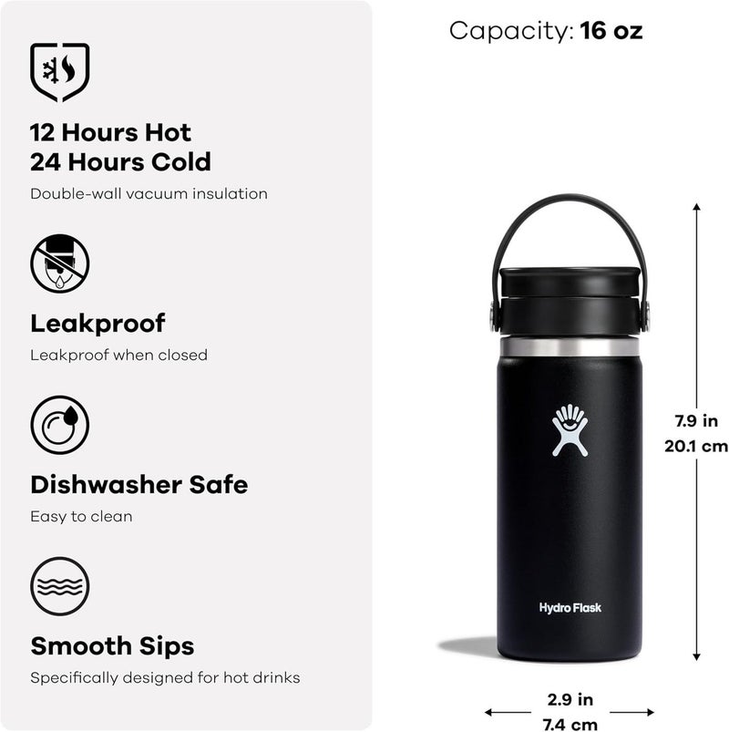 Hydro Flask Wide Mouth Insulated Coffee Flask Capri Royal Blue, 470ml - Image 5