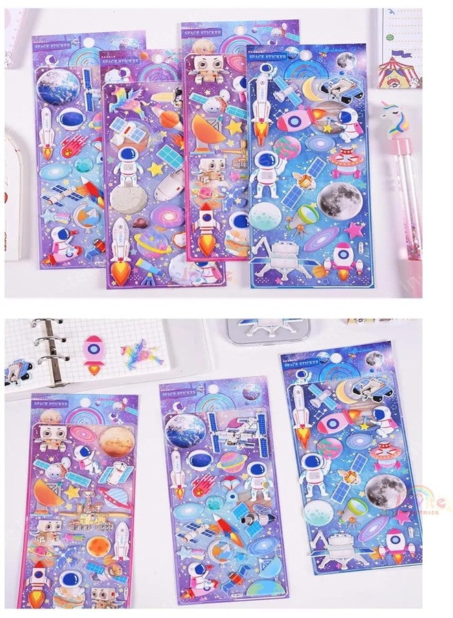 Funspark Space 4 Sheet 3D Puffy Sticker Set – Astronaut, Rocket, Planet & Galaxy Self-Adhesive Waterproof Stickers for Kids Scrapbook, Diary, Laptop & DIY Crafts - Image 5
