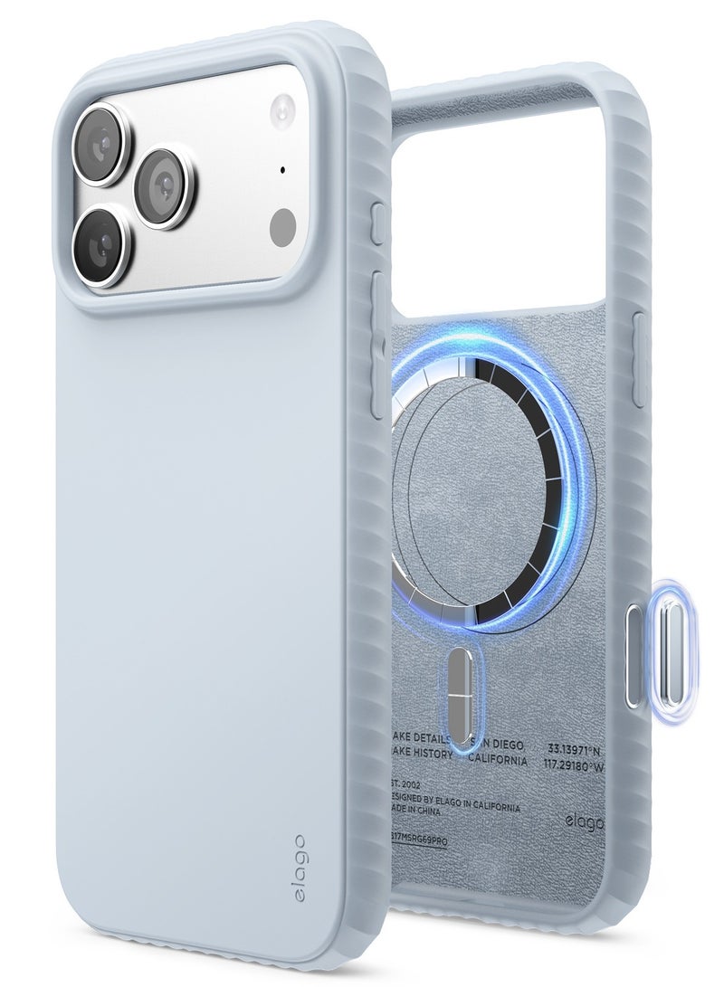 Elago Magnetic Ridge Silicone for iPhone 17 Pro MAX case cover [Camera Control Button Cover] compatible with MagSafe Shockproof - Light Blue - Image 1