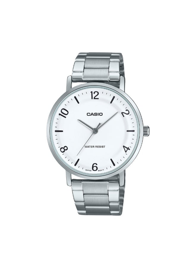 Casio MTP-VT03D-7BDF Men’s Stainless Steel Analog Watch – Silver Dial, Slim Minimalist Design - Image 1