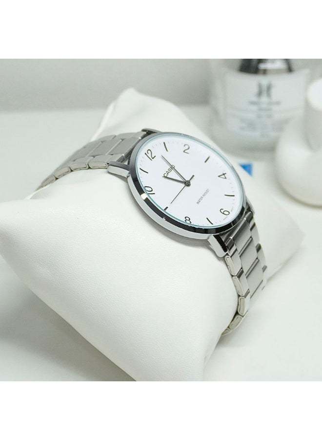 Casio MTP-VT03D-7BDF Men’s Stainless Steel Analog Watch – Silver Dial, Slim Minimalist Design - Image 3