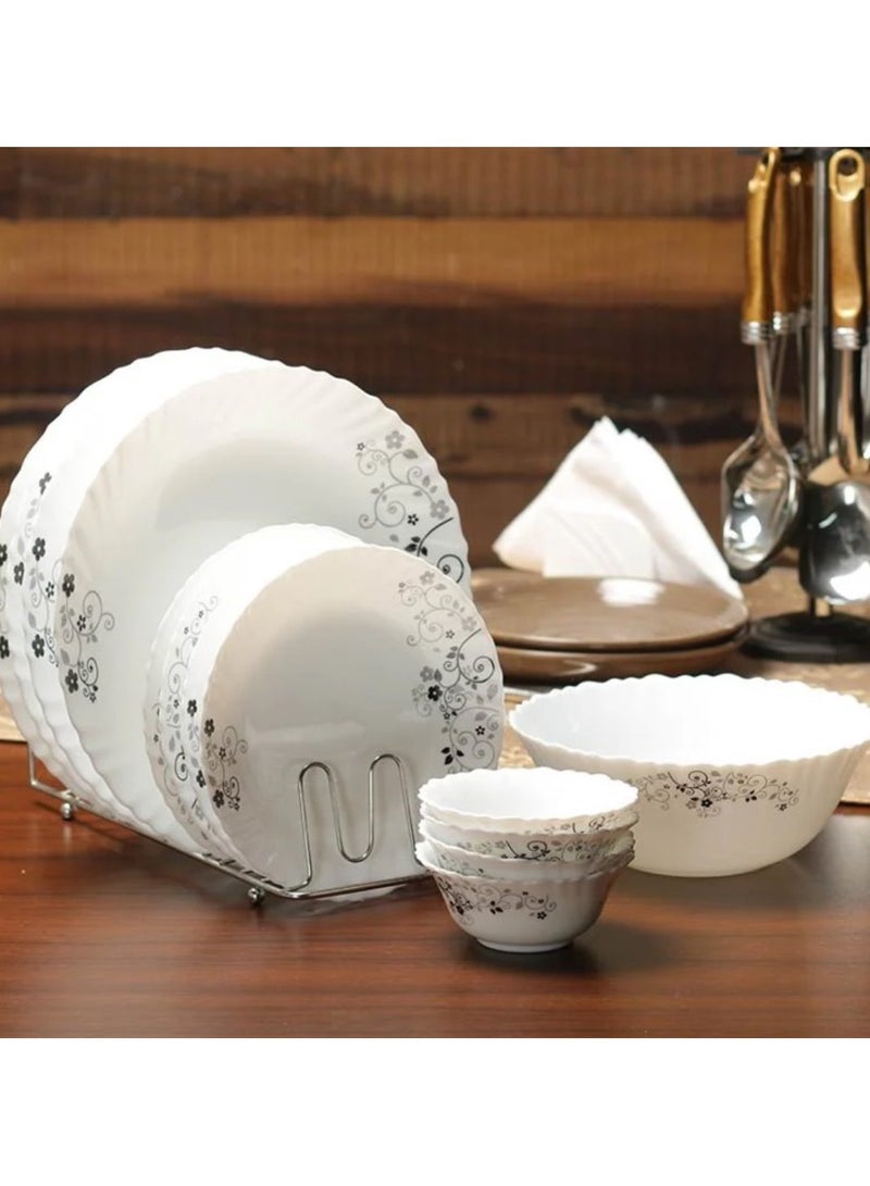 لاوبالا طقم عشاء LaOpala Classic 38 قطعة، أطباق مصنوعة من مادة زجاجية، طقم عشاء أسود ميستريو، آمن للاستخدام في الميكروويف وغسالة الأطباق، أوعية خفيفة الوزن، وأكواب، وأطباق قابلة لإعادة الاستخدام، متعددة الألوان 36 × 30.5 × 28 سم - Image 4