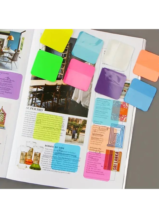 16 Books Of 320 Sheets Semi Transparent Colored Sticky Notes Square Index Tabs High Aesthetic Reusable For Organizing Book Marking Notebooks Office School Supplies - Image 5