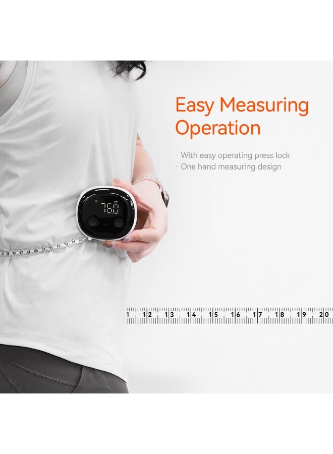 M MIAOYAN Smart Body Measuring Tape with App, Digital Retractable Body Tape Measure for Weight Loss, Muscle Gain, Pregnancy, 60inch/1.5M, Syncs with Fitness Apps, Accurate Body Circumference Tracker - Image 3