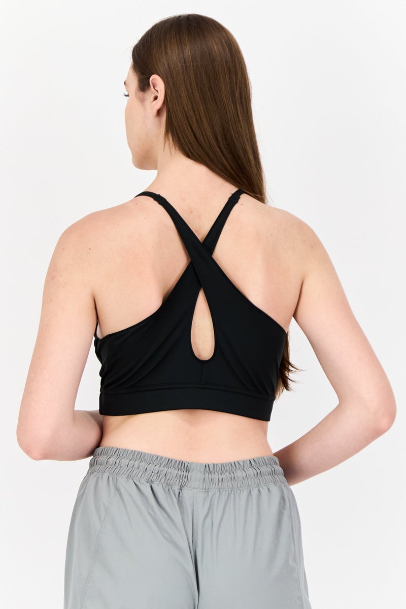 Reebok سوتيان رياضي غير مبطن بشعار العلامة التجارية للنساء، أسود - Image 3