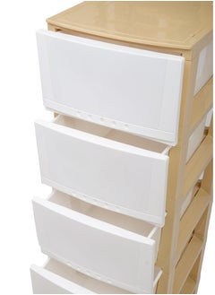 Chest of 6 Drawers Plastic, Easy to Install, High Quality, SAUDI MADE, Big Size 42x124x34 cm, White/Beige - pzsku/ZA9CE0AD4AC9D064FA9F4Z/45/_/1697294499/45ab5f73-f6da-4685-a63e-674b58e1fb90