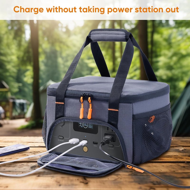 FRECOLSH Heavy-Duty Portable Power Station Storage Case Compatible with Ecoflow RIVER 2 Solar Power Bank Carrying Case for Outdoor Camping Essentials Carrying Case Only - Image 3