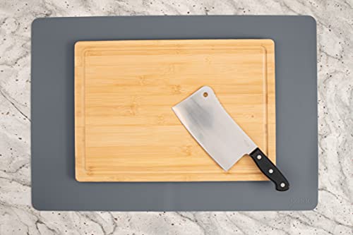 GASARÉ, Set of 2, Extra Large, Thick, Silicone Mats for Kitchen Counter, Heat Resistant Mats, Countertop Protector, Non-Slip, Easy to Clean, 25 x 17 Inches x 1.4mm, Gray - Image 5