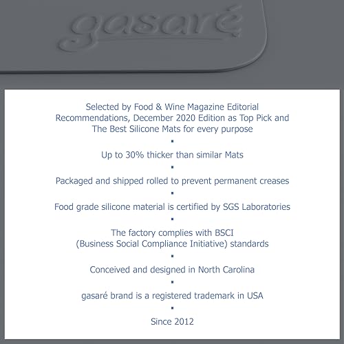 GASARÉ, Set of 2, Extra Large, Thick, Silicone Mats for Kitchen Counter, Heat Resistant Mats, Countertop Protector, Non-Slip, Easy to Clean, 25 x 17 Inches x 1.4mm, Gray - Image 3