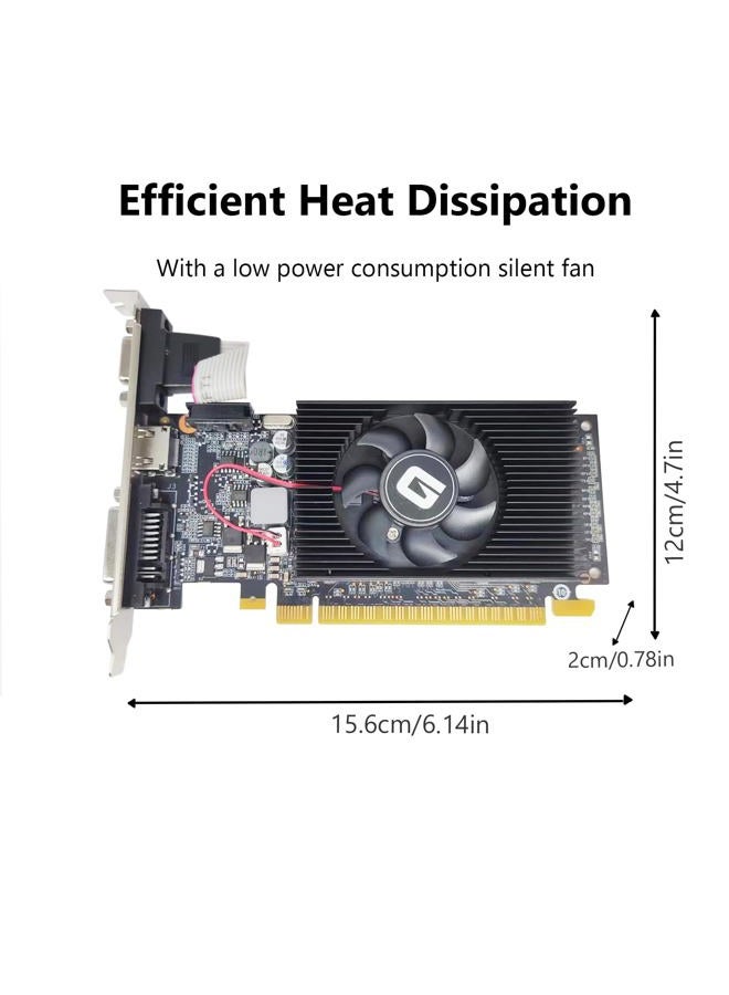 Glorto GeForce GT 610 2G DDR3 Low Profile Graphics Card, PCI Express 1.1 x16, HDMI/VGA/DVI, Entry Level GPU for PC, SFF and HTPC, Compatible with Win11 - Image 3