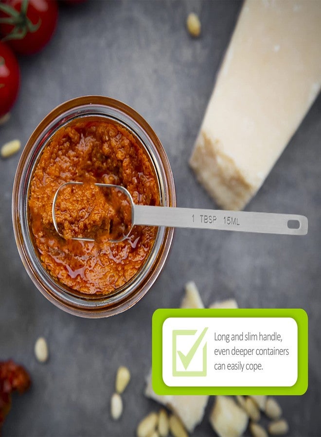 BERYLER مجموعة ملاعق قياس بيرلر ذات المقابض الطويلة، 6 قطع، ملاعق شاي قياس من الفولاذ المقاوم للصدأ، ملعقة طعام مستطيلة الشكل من المعدن - Image 4