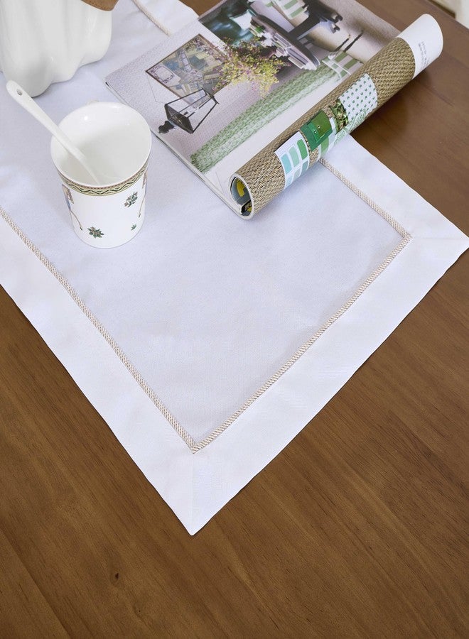 Winotic White&Golden Table Runner 72 Inches Long, Table Linen Dresser Scarf for Kitchen Dining Coffee Table Parties Wedding Home Decor (White, 14” x 72”) - Image 5