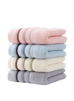 Bukela 4 Pieces Thickened Face Towel Cotton Soft Absorbent Household Towel (4 colors: 33*70cm)  - Image 1