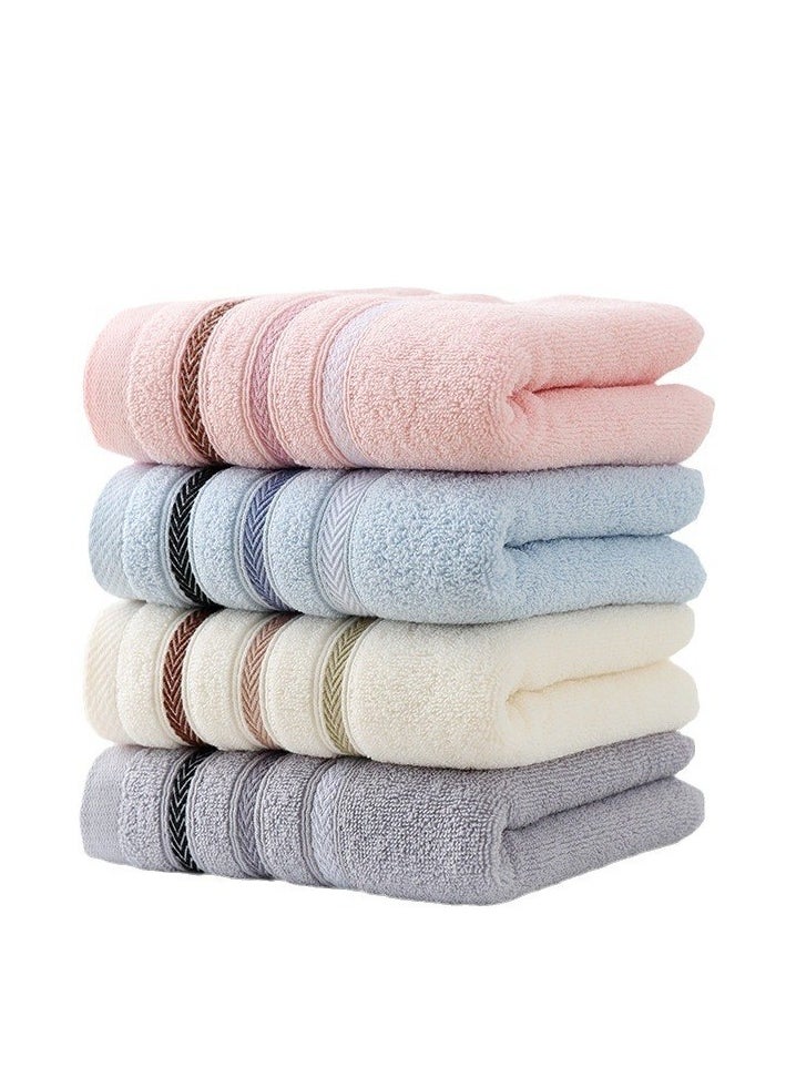 Bukela 4 Pieces Thickened Face Towel Cotton Soft Absorbent Household Towel (4 colors: 33*70cm)  - Image 1