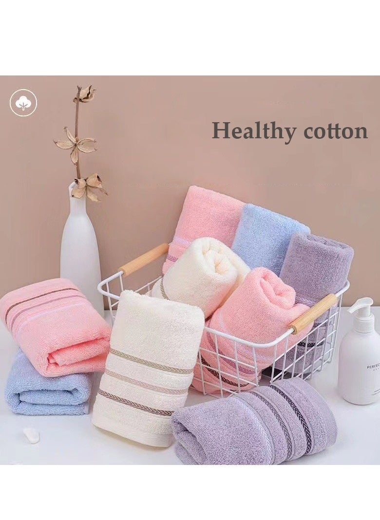 Bukela 4 Pieces Thickened Face Towel Cotton Soft Absorbent Household Towel (4 colors: 33*70cm)  - Image 3