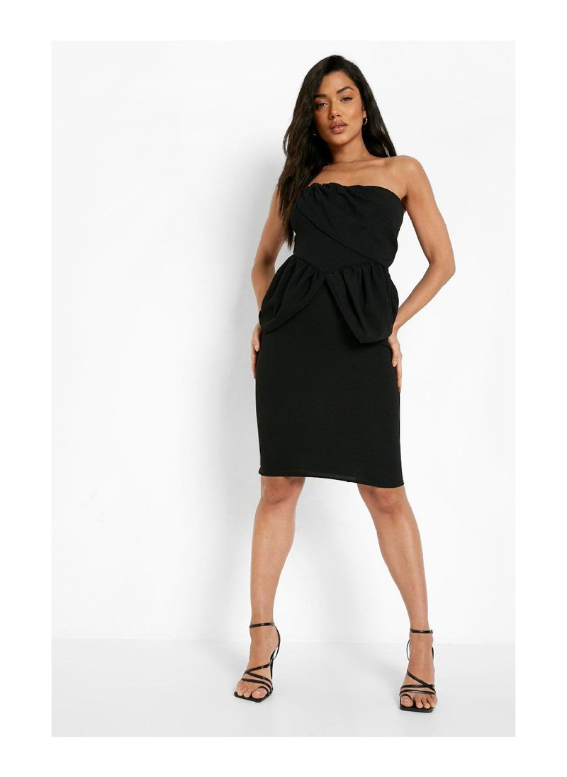 boohoo - Drape Detail Bandeau Midi Dress - Image 1