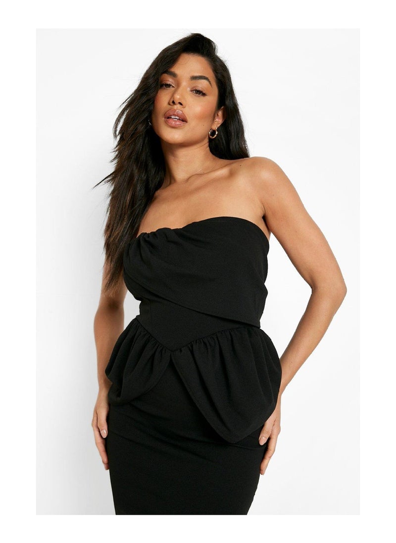 boohoo - Drape Detail Bandeau Midi Dress - Image 1