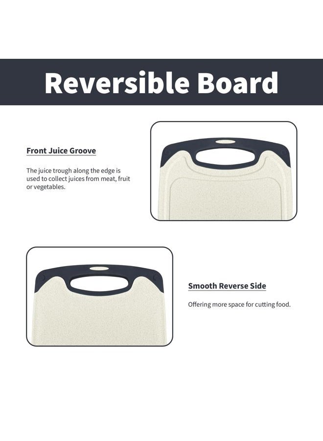ZoiNavyer Plastic Cutting Board, Cutting Board for Kitchen, Non Slip Chopping Board with Juice Grooves for Meat, Veggies, Space-Saving, Dishwasher Safe, Durable Kitchen Essential (Wheat) - Image 4