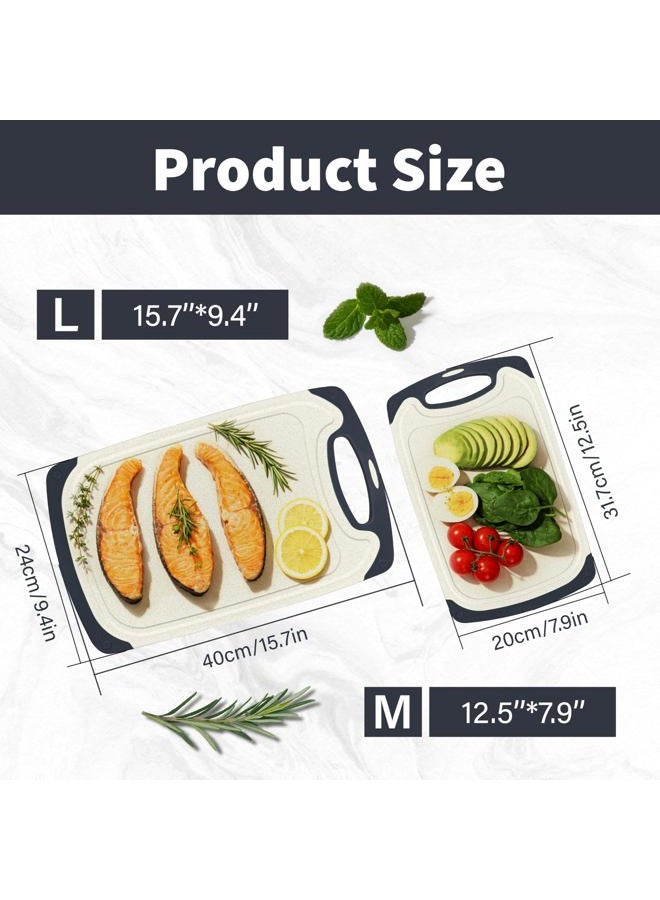 ZoiNavyer Plastic Cutting Board, Cutting Board for Kitchen, Non Slip Chopping Board with Juice Grooves for Meat, Veggies, Space-Saving, Dishwasher Safe, Durable Kitchen Essential (Wheat) - Image 2