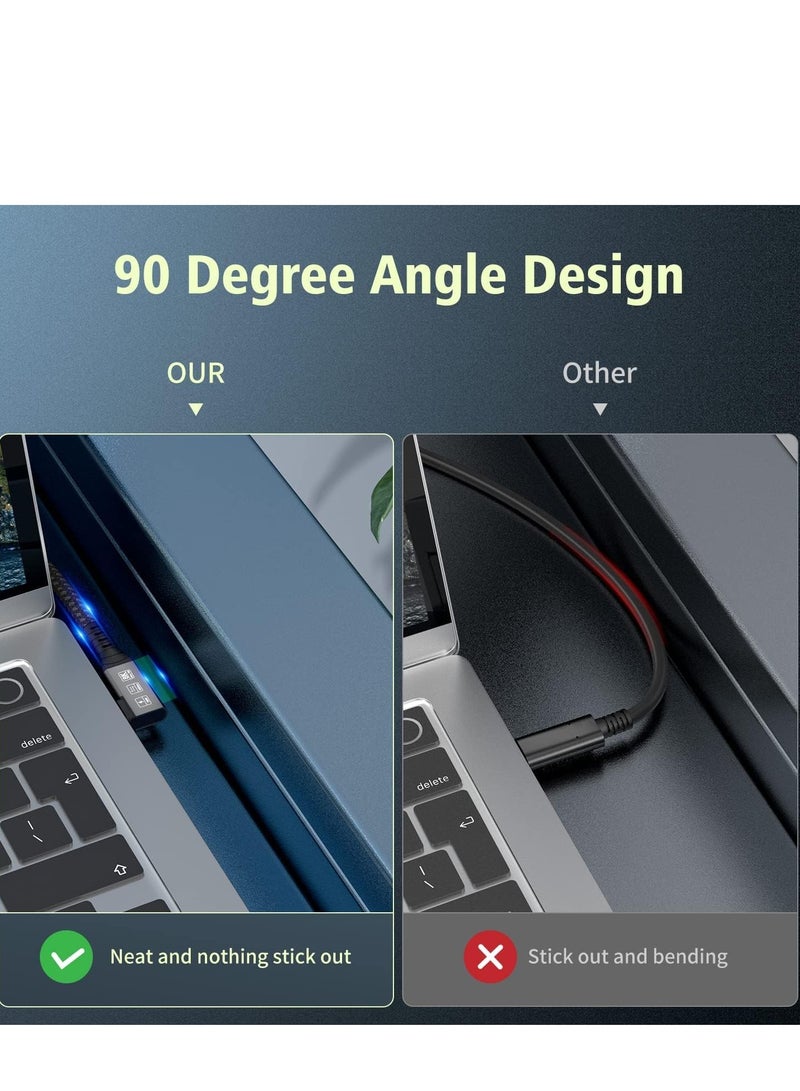 SYOSI USB 4 Type-c Male Angle to Female Extension Cable Ultra HD 8K 60Hz 100W Charging 40Gbps Data Transfer Compatible with External SSD eGPU USB-C Docking - Image 4