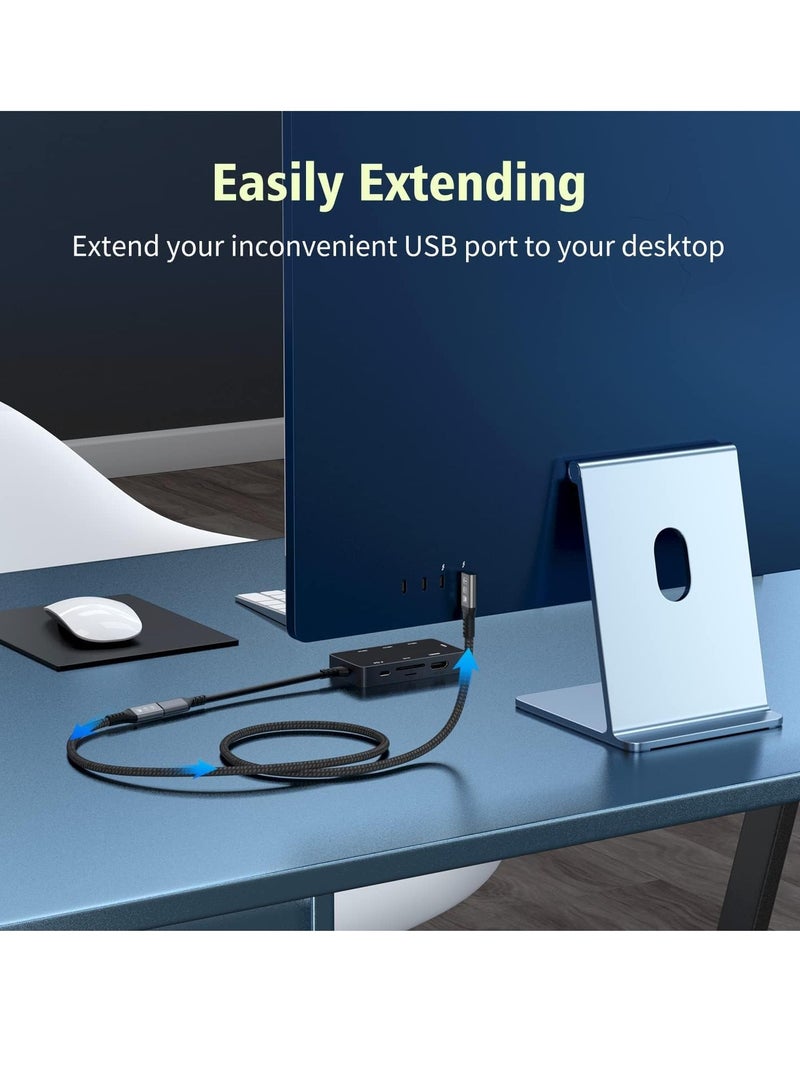 SYOSI USB 4 Type-c Male Angle to Female Extension Cable Ultra HD 8K 60Hz 100W Charging 40Gbps Data Transfer Compatible with External SSD eGPU USB-C Docking - Image 2
