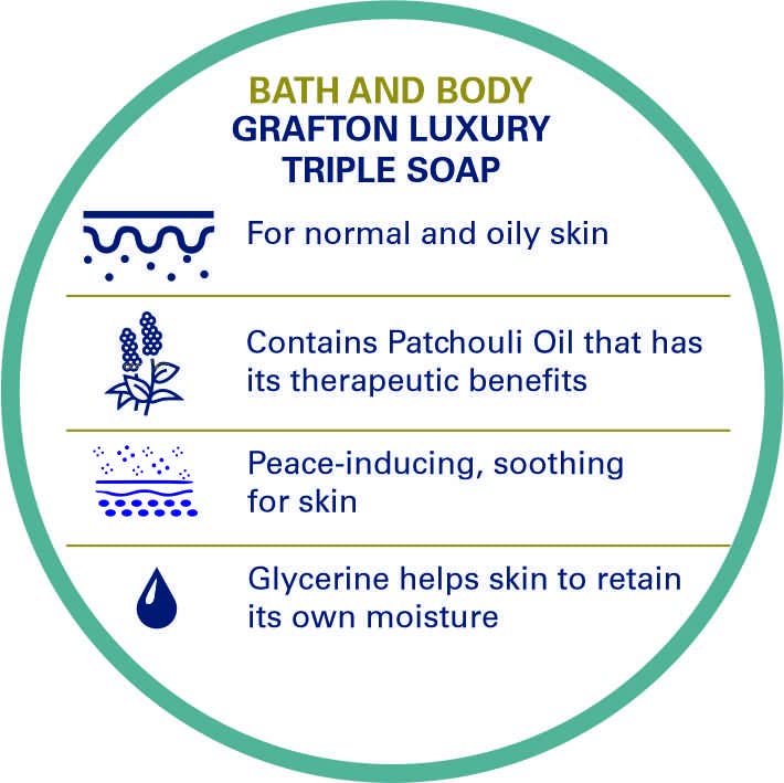 Truefitt & Hill Truefitt Hill Grafton Bath Body Soap Triple 3x150gm Combination of Musky Woody Essence Suitable For All Skin Types - Image 2