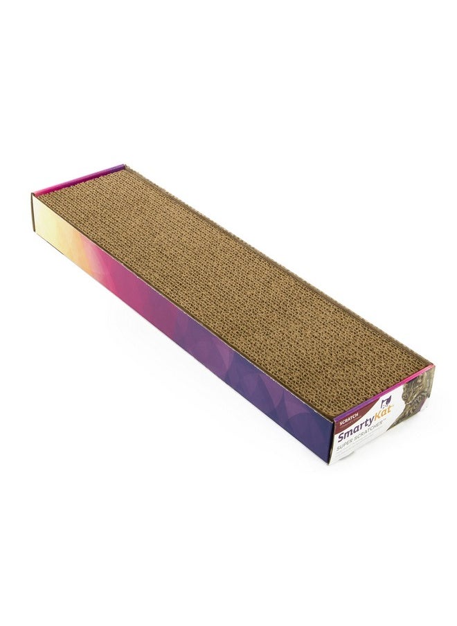 SmartyKat - SmartyKat (4 Count) Super Scratcher Corrugated Cat Scratcher, Catnip Infusion Technology - Brown, Single Wide (Old Pkg), 4 Count - Image 1