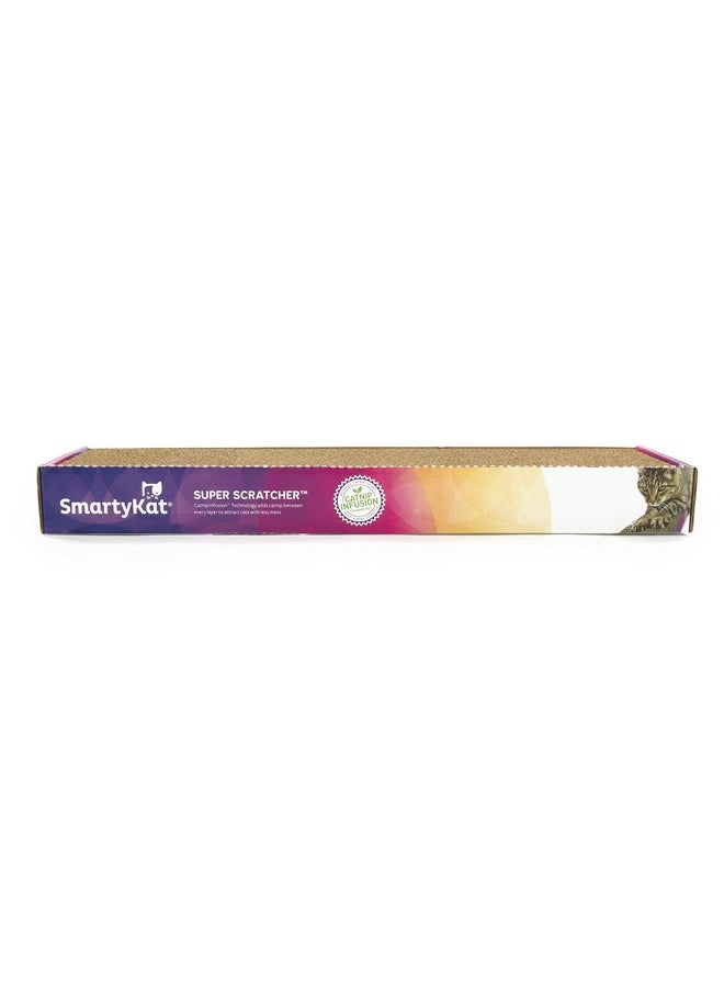 SmartyKat - SmartyKat (4 Count) Super Scratcher Corrugated Cat Scratcher, Catnip Infusion Technology - Brown, Single Wide (Old Pkg), 4 Count - Image 1