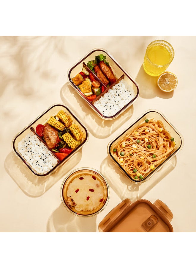 Cilock Glass Lunch Box For Office Workers, Microwave Safe Student Meal Prep Container With Dividers, Large Capacity Bento Box For Food Storage - Image 5