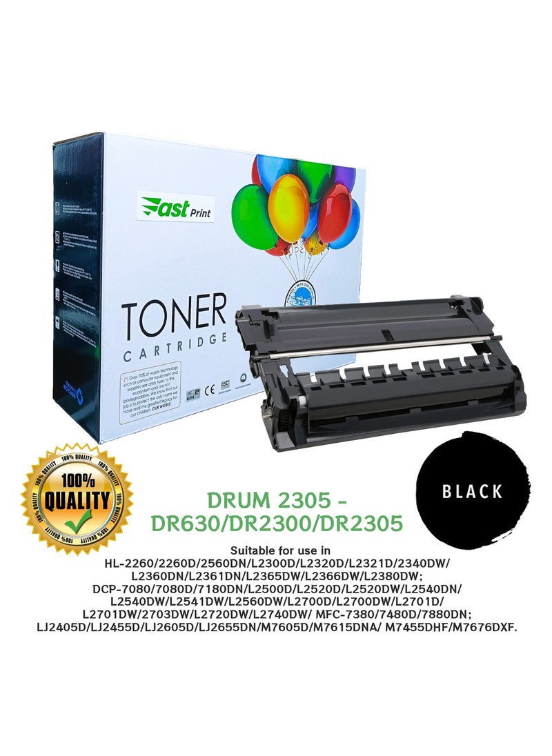 Fast Print DRUM UNIT 2305 BLACK-DR630/DR2300/DR2305  - Image 1
