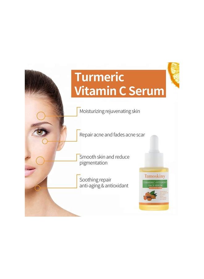 Generic - Turmeric and Vitamin C Face Serum, Turmeric Serum for Dark Spots, Anti Aging Serum, Moisturizing Face Serum for Dull & Dry Skin, Smoothing, Repair Skin Suitable for All Skin Types - 1oz/30ml - Image 1