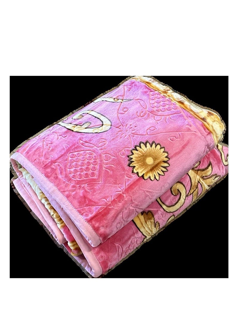 MAARYA GOLD 2 PLY SUPER SOFT EMBOSSED BLANKET - Image 3