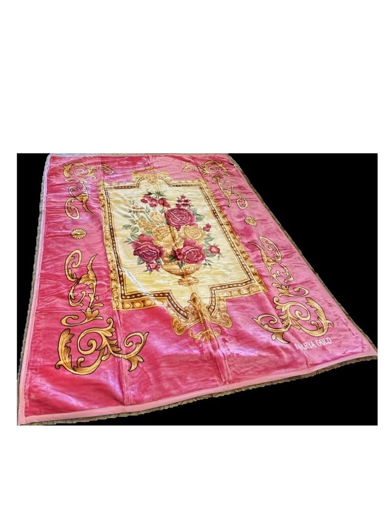 MAARYA GOLD 2 PLY SUPER SOFT EMBOSSED BLANKET - Image 2