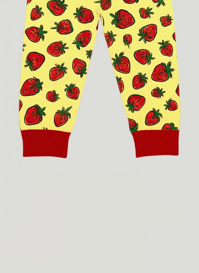 Kidbea Unisex Kids Strawberry Printed Night Suit - Image 4